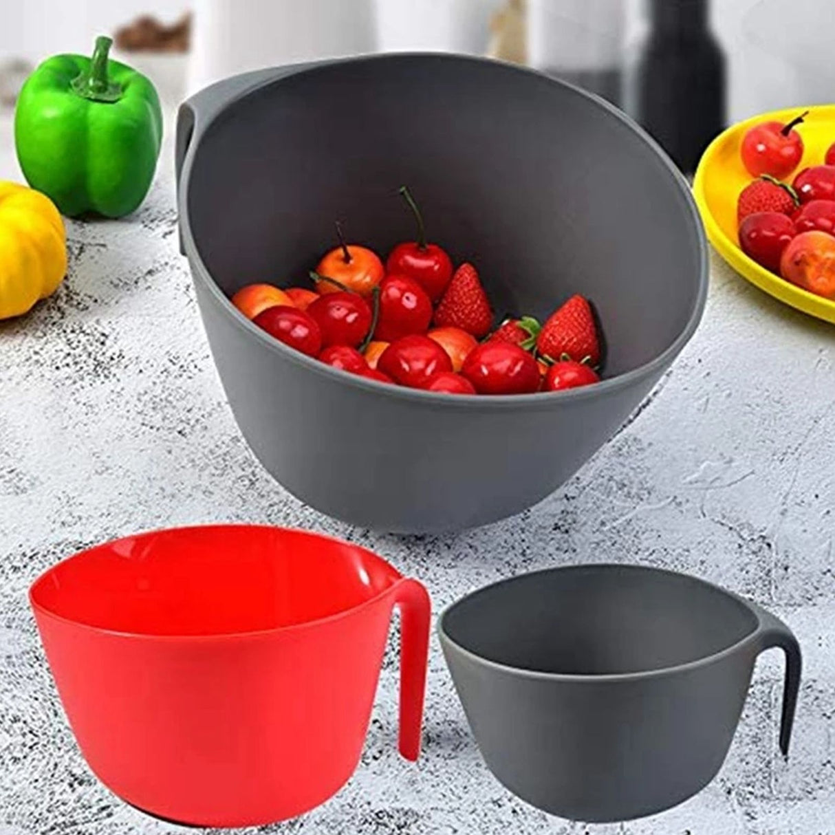 Plastic Strainer 2 in 1 Double Layer Detachable Large Capacity High Durability Nontoxic Food Strainer