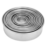 12pcs Portable Round Cookie Molds Mousse Cake Ring Mould Stainless Steel Baking Accessories