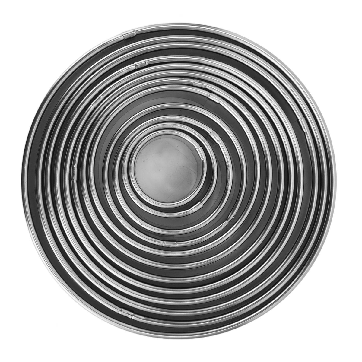 12pcs Portable Round Cookie Molds Mousse Cake Ring Mould Stainless Steel Baking Accessories