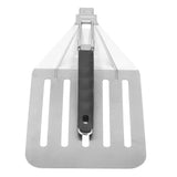 Pizza Peel Shovel Spatula Paddle Stainless Steel Foldable Slotted Transfer Pastry Tools Large - Close-Up Angle