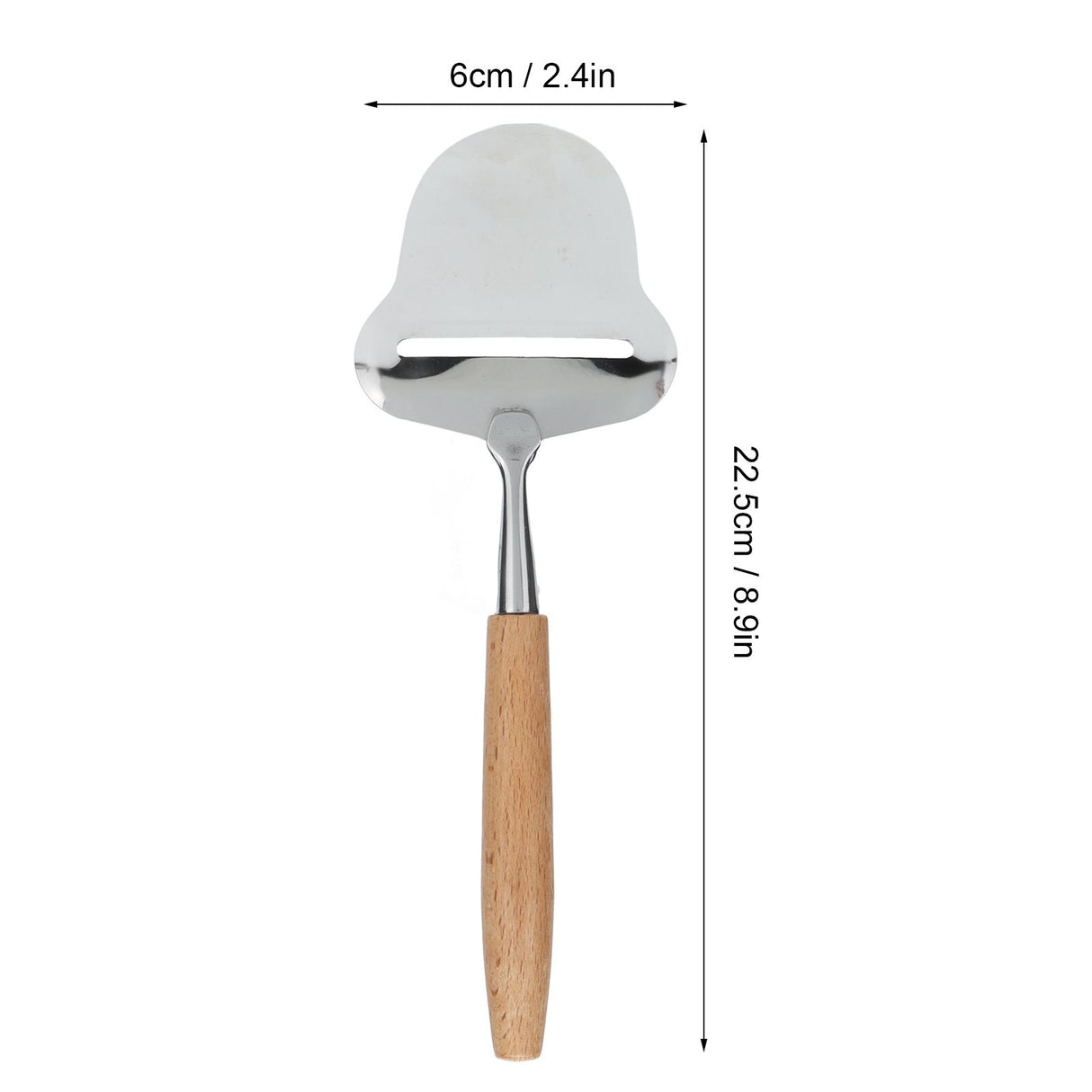 Wood Handle Cheese Spatula Stainless Steel Adjustable Thickness Cheese Planer for Semi Hard Cheese