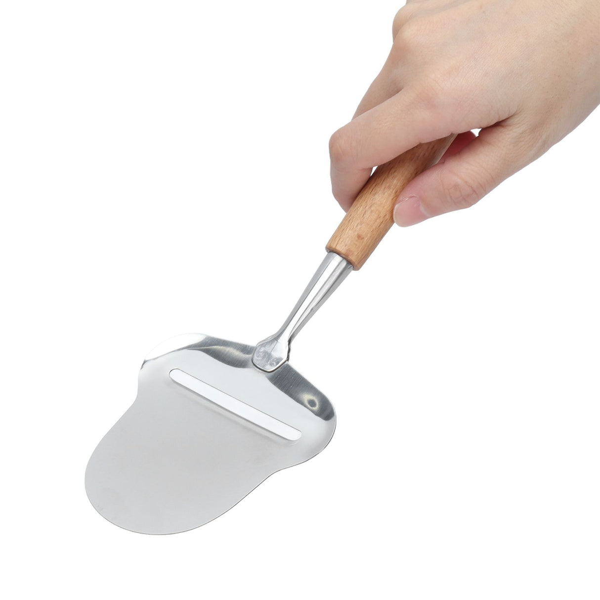 Wood Handle Cheese Spatula Stainless Steel Adjustable Thickness Cheese Planer for Semi Hard Cheese