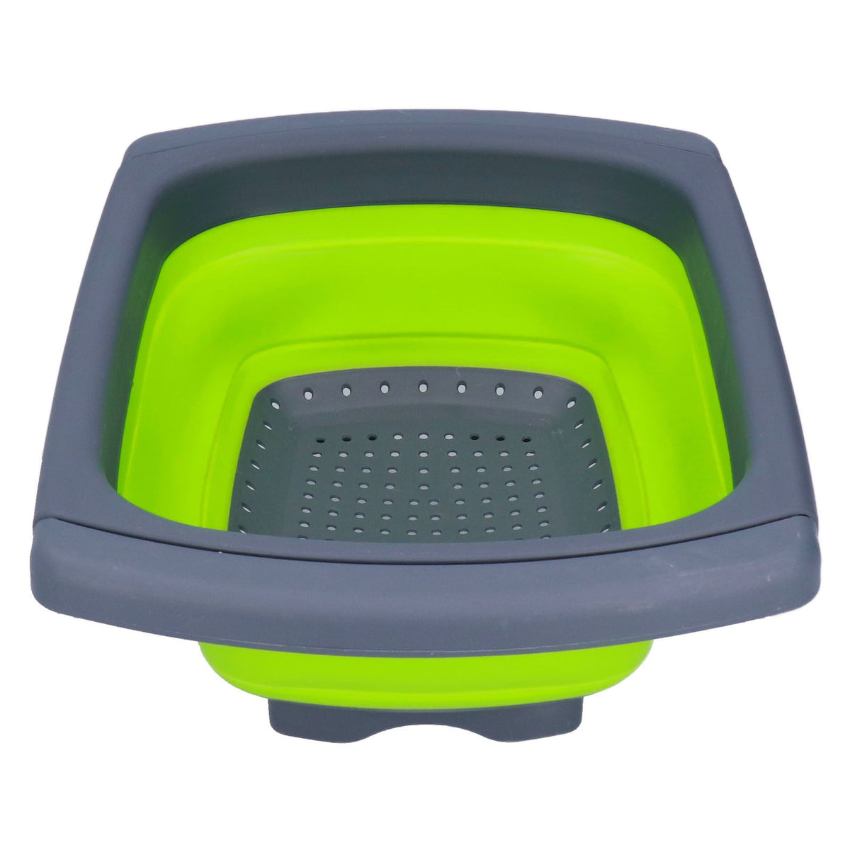Green Foldable Drain Basket Silicone Collapsible Fruit Vegetable Wash Strainer Basket for Home Kitchen