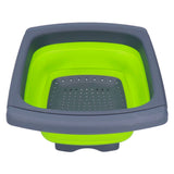 Green Foldable Drain Basket Silicone Collapsible Fruit Vegetable Wash Strainer Basket for Home Kitchen - Extra Image