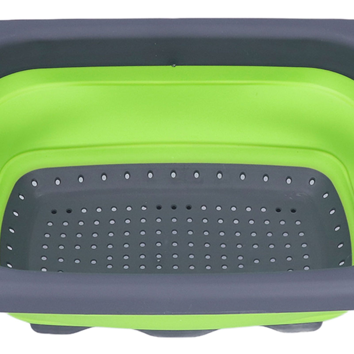 Green Foldable Drain Basket Silicone Collapsible Fruit Vegetable Wash Strainer Basket for Home Kitchen