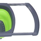 Green Foldable Drain Basket Silicone Collapsible Fruit Vegetable Wash Strainer Basket for Home Kitchen
