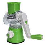 Cheese Grater Multifunctional Handheld Cheese Shredder with Grinding Cutting Slicing Knife Barrel for Fruits Potatoes - Top-Down View