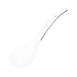 Large Porcelain Spoon White Multipurpose Long Handle Ceramic Porridge Spoon for Home Restaurant - Front View