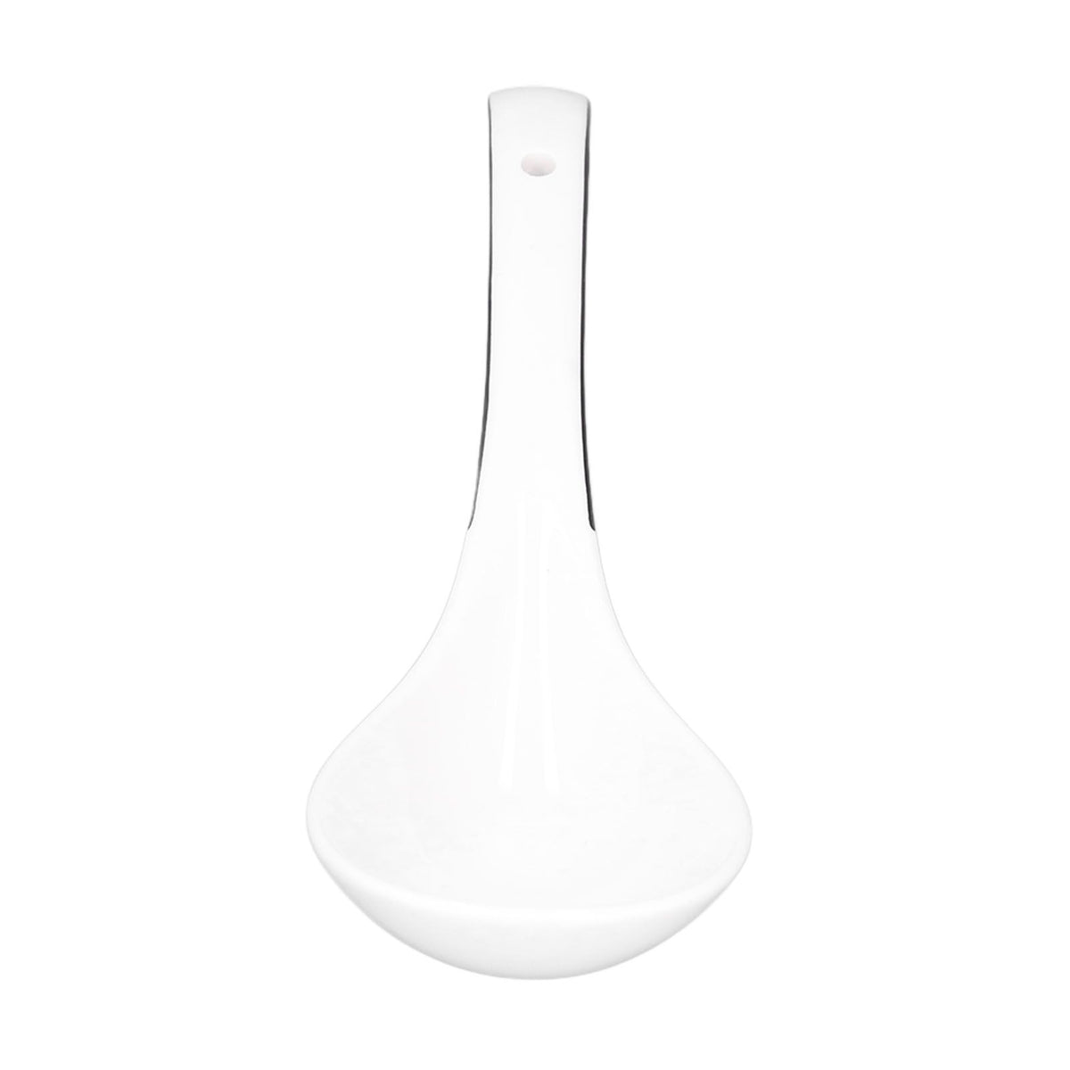 Large Porcelain Spoon White Multipurpose Long Handle Ceramic Porridge Spoon for Home Restaurant
