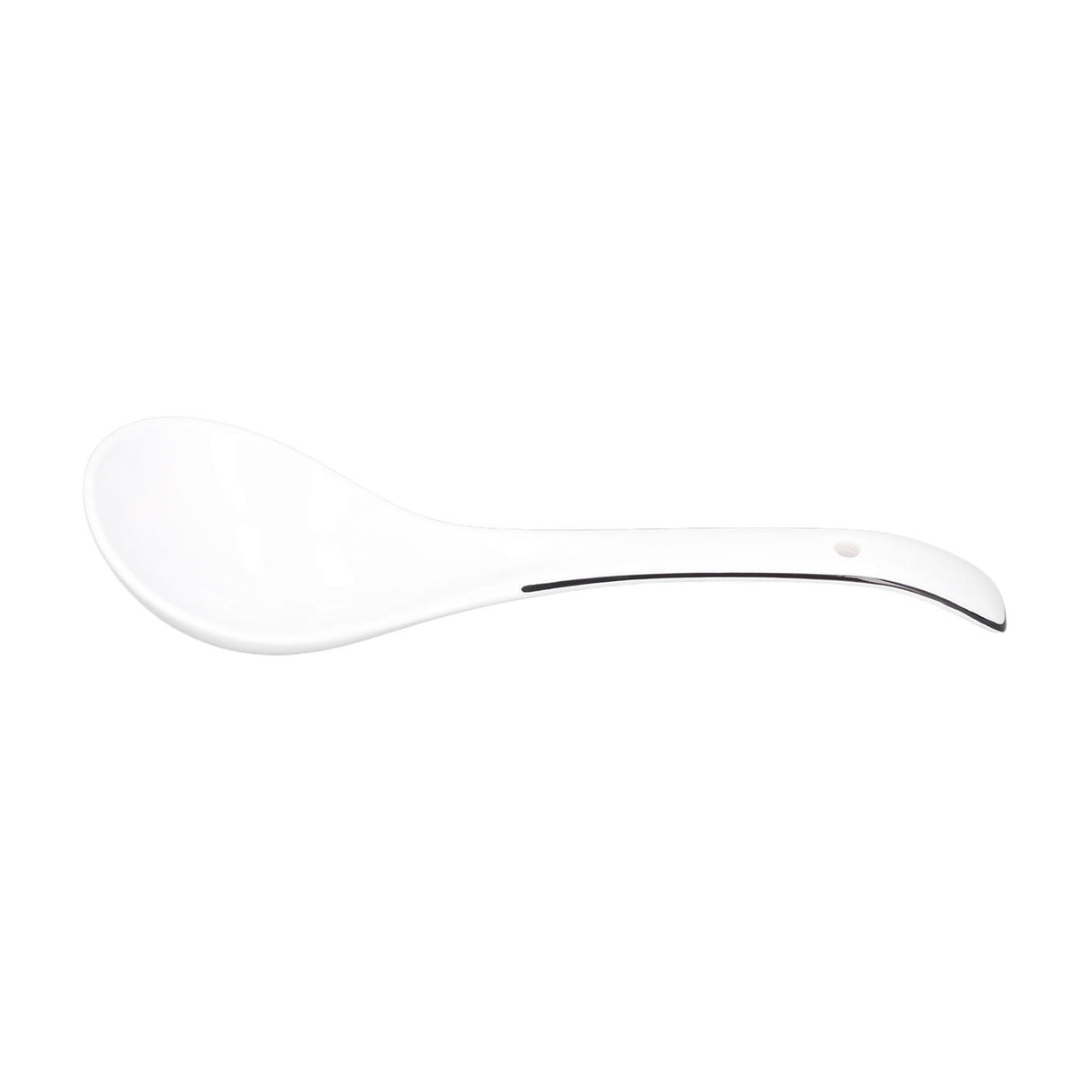 Large Porcelain Spoon White Multipurpose Long Handle Ceramic Porridge Spoon for Home Restaurant