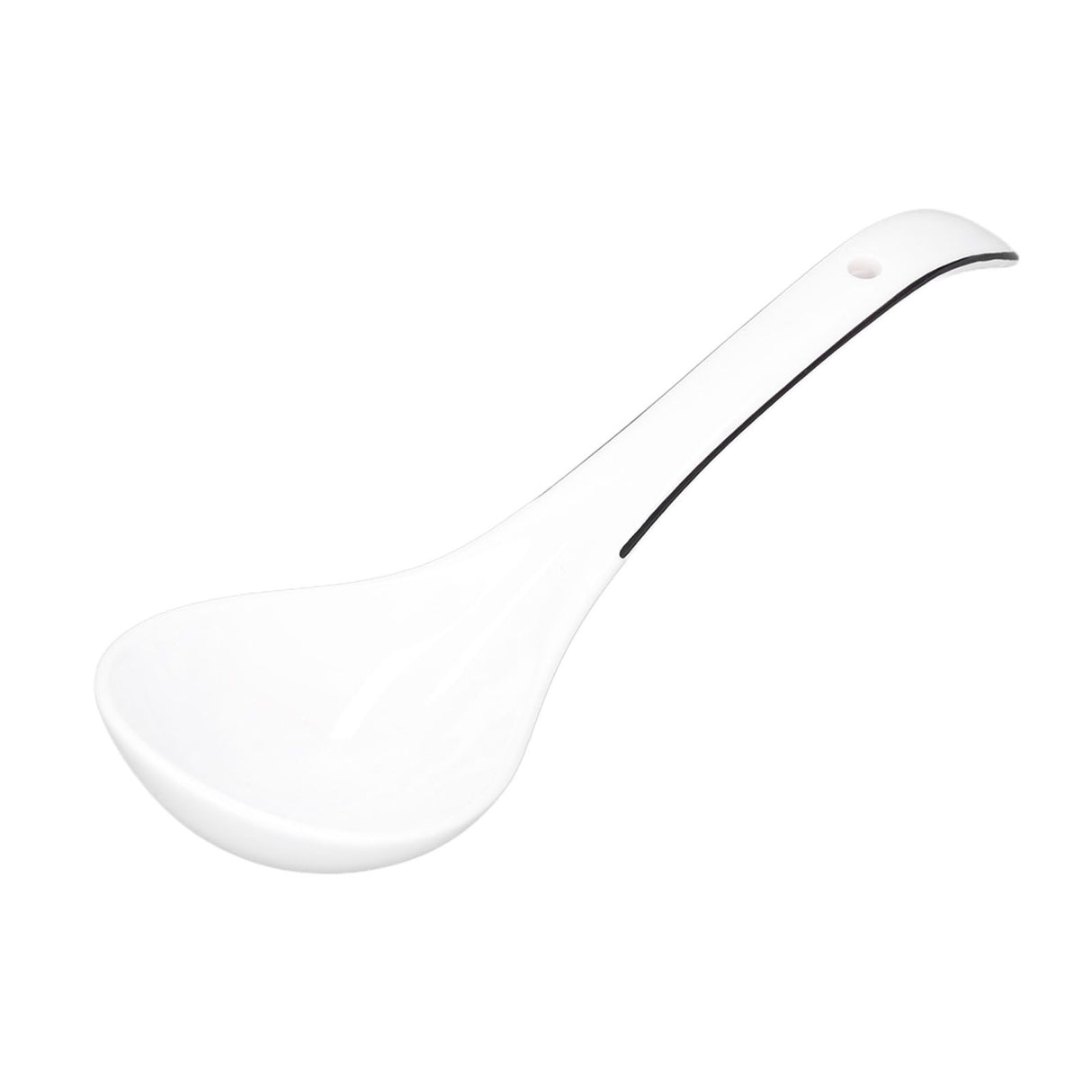 Large Porcelain Spoon White Multipurpose Long Handle Ceramic Porridge Spoon for Home Restaurant