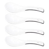 4PCS White Ceramic Spoon Coffee Scoop Dessert Ice Cream Scoop Tableware Spoon for Kitchen
