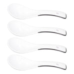 4PCS White Ceramic Spoon Coffee Scoop Dessert Ice Cream Scoop Tableware Spoon for Kitchen