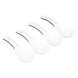 4PCS White Ceramic Spoon Coffee Scoop Dessert Ice Cream Scoop Tableware Spoon for Kitchen