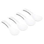 4PCS White Ceramic Spoon Coffee Scoop Dessert Ice Cream Scoop Tableware Spoon for Kitchen