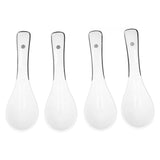 4PCS White Ceramic Spoon Coffee Scoop Dessert Ice Cream Scoop Tableware Spoon for Kitchen