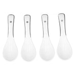 4PCS White Ceramic Spoon Coffee Scoop Dessert Ice Cream Scoop Tableware Spoon for Kitchen