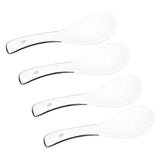 4PCS White Ceramic Spoon Coffee Scoop Dessert Ice Cream Scoop Tableware Spoon for Kitchen