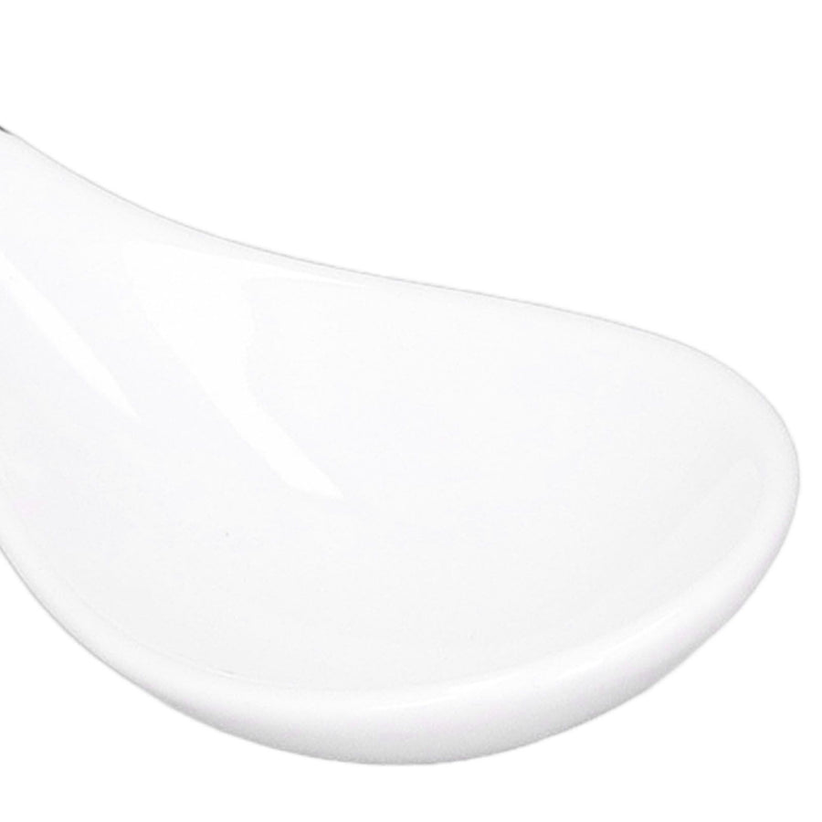 4PCS White Ceramic Spoon Coffee Scoop Dessert Ice Cream Scoop Tableware Spoon for Kitchen