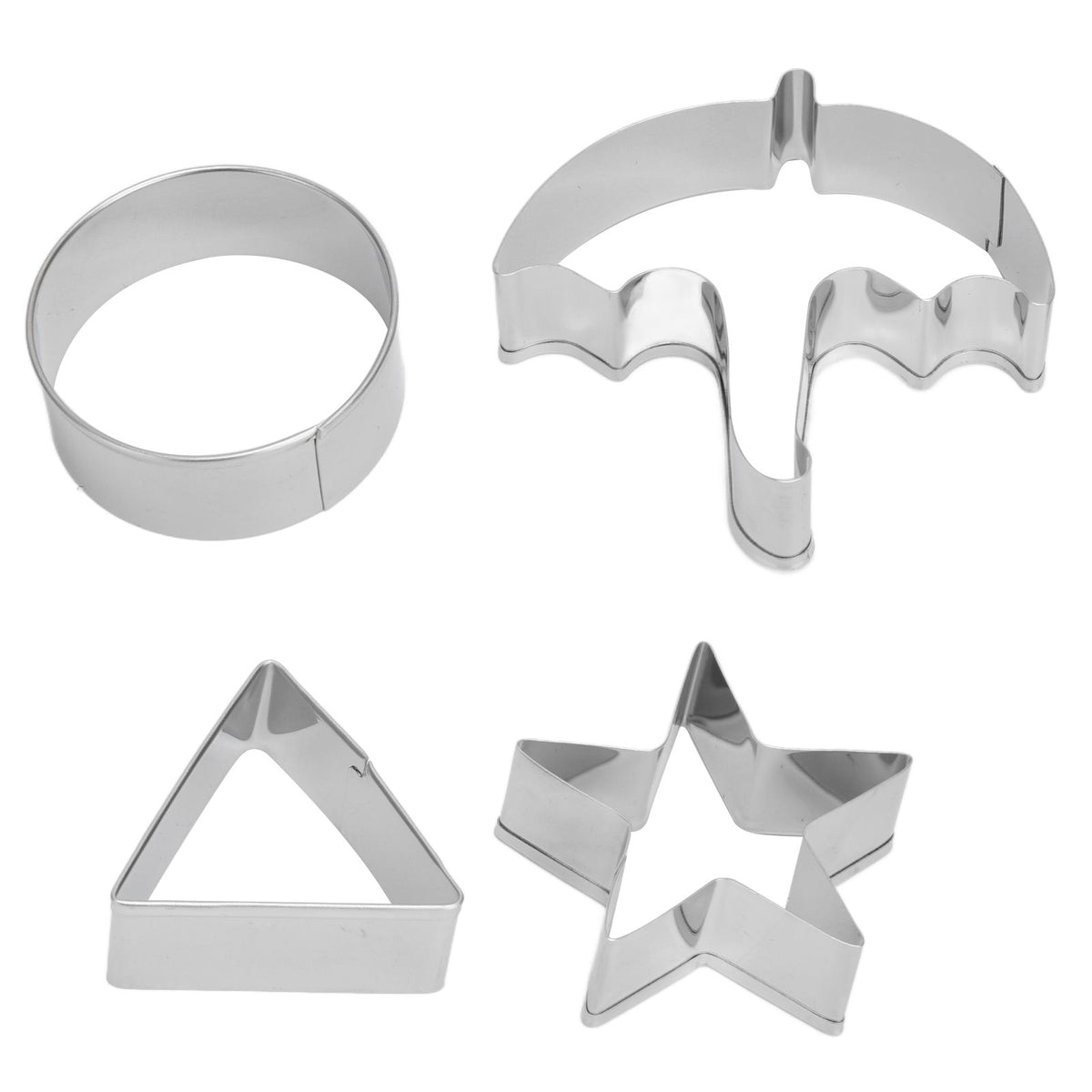 5Pcs/Set Sugar Candy Pie Mold Cutter Stainless Steel Cookies Chocolate Mold for Games Entertainment Silver