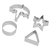 5Pcs/Set Sugar Candy Pie Mold Cutter Stainless Steel Cookies Chocolate Mold for Games Entertainment Silver