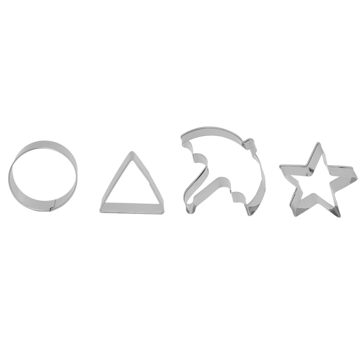 5Pcs/Set Sugar Candy Pie Mold Cutter Stainless Steel Cookies Chocolate Mold for Games Entertainment Silver
