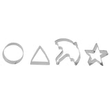 5Pcs/Set Sugar Candy Pie Mold Cutter Stainless Steel Cookies Chocolate Mold for Games Entertainment Silver - 45-Degree Angle