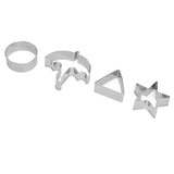 5Pcs/Set Sugar Candy Pie Mold Cutter Stainless Steel Cookies Chocolate Mold for Games Entertainment Silver