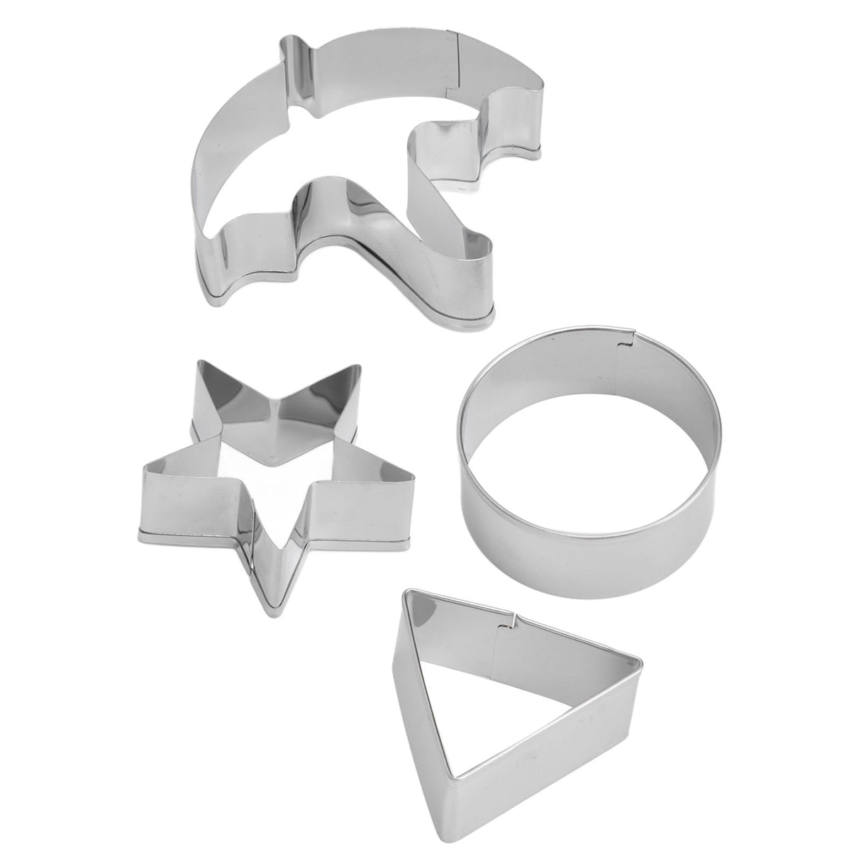 5Pcs/Set Sugar Candy Pie Mold Cutter Stainless Steel Cookies Chocolate Mold for Games Entertainment Silver