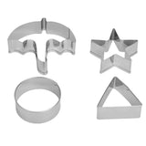 5Pcs/Set Sugar Candy Pie Mold Cutter Stainless Steel Cookies Chocolate Mold for Games Entertainment Silver