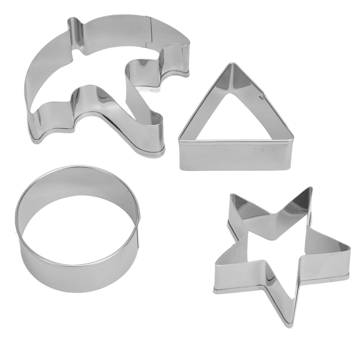 5Pcs/Set Sugar Candy Pie Mold Cutter Stainless Steel Cookies Chocolate Mold for Games Entertainment Silver