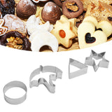 5Pcs/Set Sugar Candy Pie Mold Cutter Stainless Steel Cookies Chocolate Mold for Games Entertainment Silver