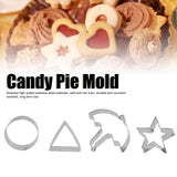 5Pcs/Set Sugar Candy Pie Mold Cutter Stainless Steel Cookies Chocolate Mold for Games Entertainment Silver - Extra Image