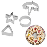 5Pcs/Set Sugar Candy Pie Mold Cutter Stainless Steel Cookies Chocolate Mold for Games Entertainment Silver