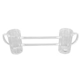 Beer Mug Siamese Anti Drop Exquisite Ergonomics Handle Glass Beer Stein with Connection Tubes for KTV Bar Home Parties - Top-Down View
