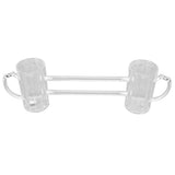 Beer Mug Siamese Anti Drop Exquisite Ergonomics Handle Glass Beer Stein with Connection Tubes for KTV Bar Home Parties - Low Angle