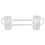 Beer Mug Siamese Anti Drop Exquisite Ergonomics Handle Glass Beer Stein with Connection Tubes for KTV Bar Home Parties - Extra Image