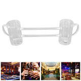 Beer Mug Siamese Anti Drop Exquisite Ergonomics Handle Glass Beer Stein with Connection Tubes for KTV Bar Home Parties - Extra Image