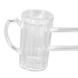 Beer Mug Siamese Anti Drop Exquisite Ergonomics Handle Glass Beer Stein with Connection Tubes for KTV Bar Home Parties - Extra Image