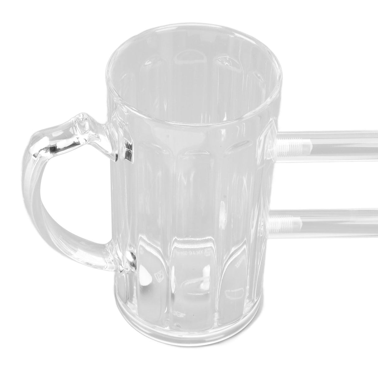 Beer Mug Siamese Anti Drop Exquisite Ergonomics Handle Glass Beer Stein with Connection Tubes for KTV Bar Home Parties