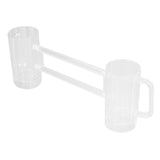 Beer Mug Acrylic Double Conjoined Beer Glass with Handle for Bar KTV Game Competition 430ml / 14.5oz - Front View