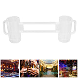 Beer Mug Acrylic Double Conjoined Beer Glass with Handle for Bar KTV Game Competition 430ml / 14.5oz - Extra Image