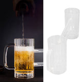 Beer Mug Acrylic Double Conjoined Beer Glass with Handle for Bar KTV Game Competition 430ml / 14.5oz