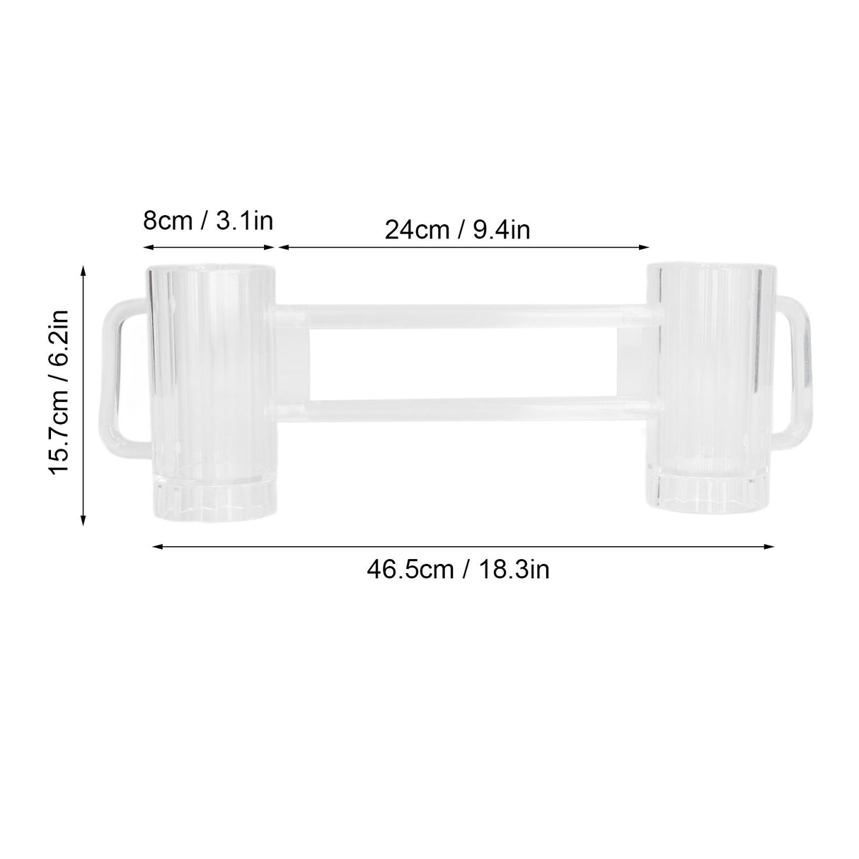 Beer Mug Acrylic Double Conjoined Beer Glass with Handle for Bar KTV Game Competition 430ml / 14.5oz