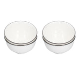 4PCS 6in Soup Bowl White Ceramic Noodle Bowl Eco Friendly Rice Bowl for Kitchen Restaurant