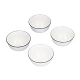 4PCS 6in Soup Bowl White Ceramic Noodle Bowl Eco Friendly Rice Bowl for Kitchen Restaurant
