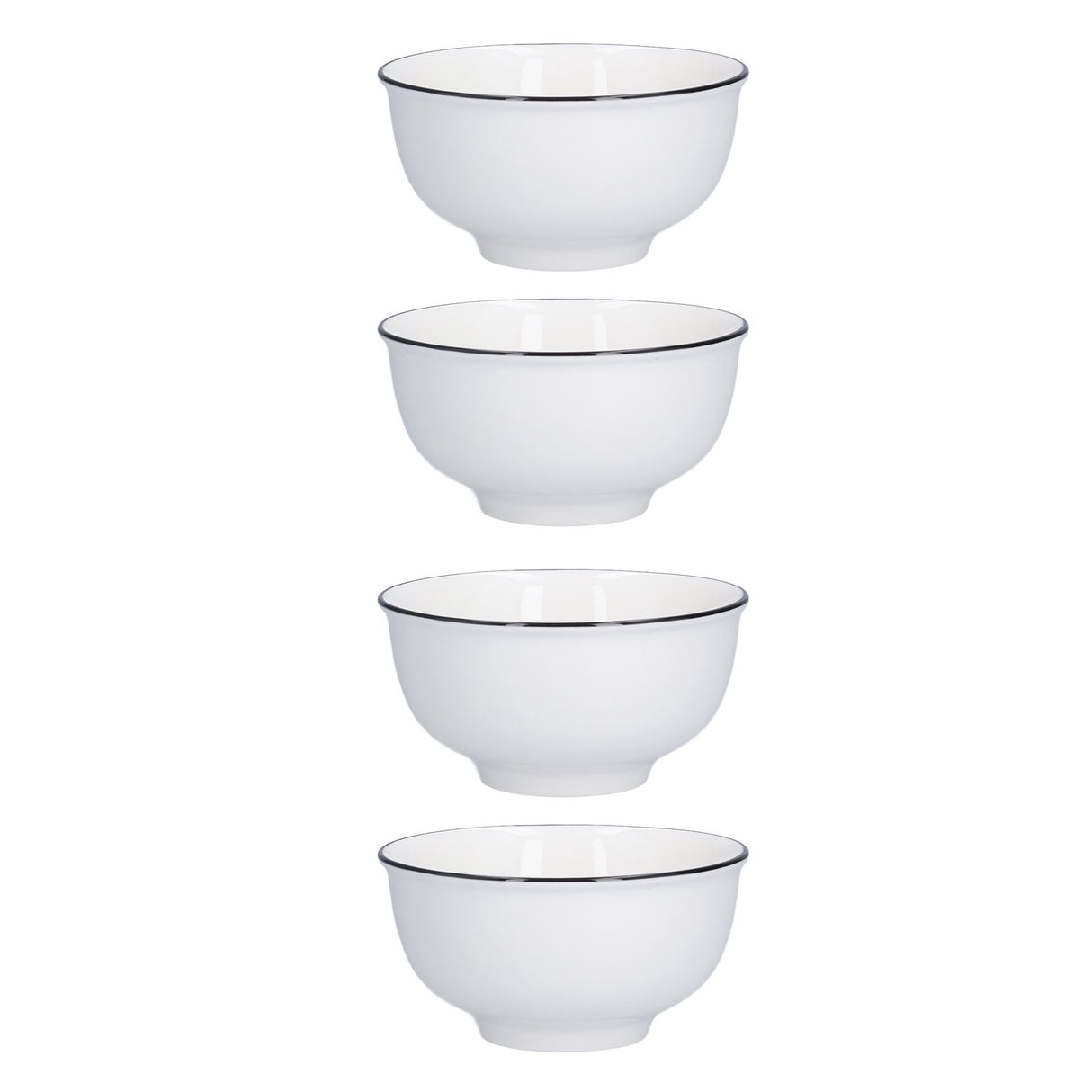 4PCS 6in Soup Bowl White Ceramic Noodle Bowl Eco Friendly Rice Bowl for Kitchen Restaurant