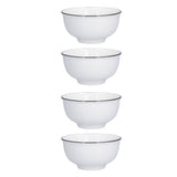 4PCS 6in Soup Bowl White Ceramic Noodle Bowl Eco Friendly Rice Bowl for Kitchen Restaurant - Extra Image
