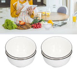 4PCS 6in Soup Bowl White Ceramic Noodle Bowl Eco Friendly Rice Bowl for Kitchen Restaurant