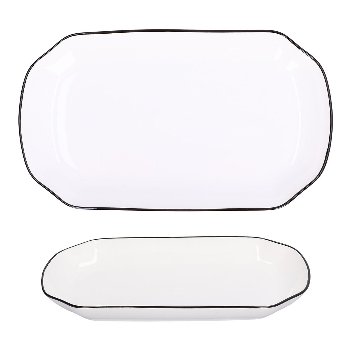 12in Dinner Plate Dish 550ml White Ceramic Noodle Soup Fish Plate Kitchen Tableware for Restaurant